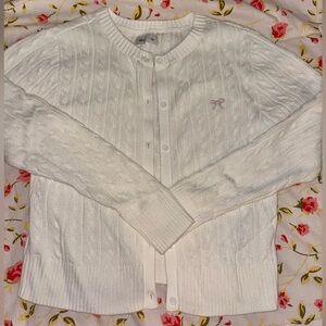 cream cable knit cardigan